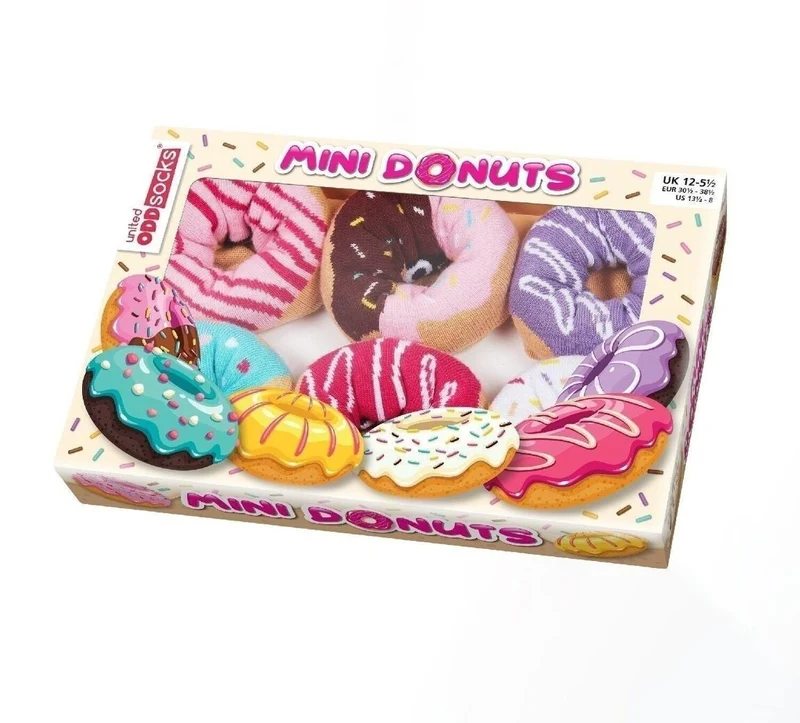 MINI DONUTS – Coffret 6 Chaussettes Impaires Enfant | United Oddsocks | Taille 30-35