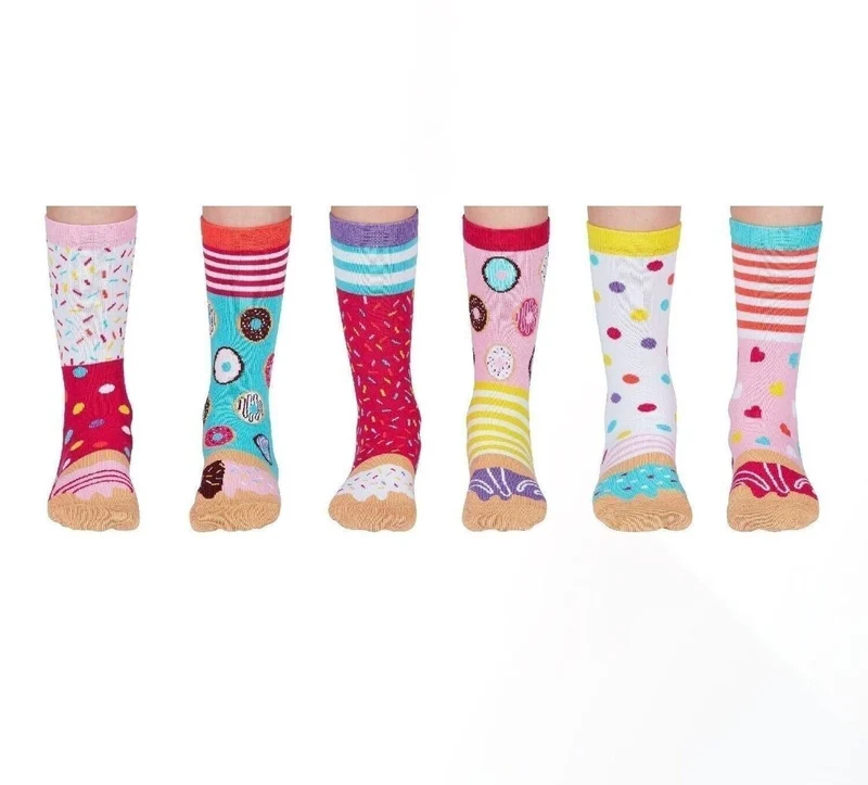 MINI DONUTS – Coffret 6 Chaussettes Impaires Enfant | United Oddsocks | Taille 30-35