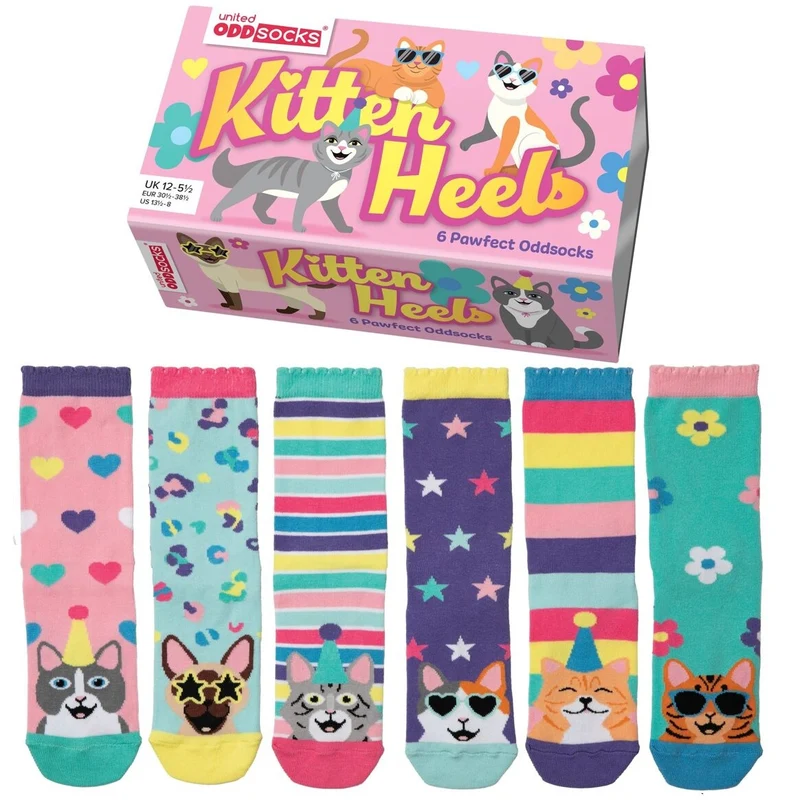 KITTEN HEELS – Coffret 6 Chaussettes Dépareillées | United Oddsocks | Taille 37-42