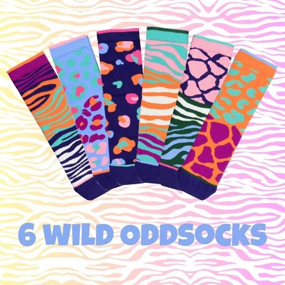 Coffret Chaussettes Dépareillées – 6 Chaussettes Fantaisie | United Oddsocks (UK 4–8 / EU 37–42)