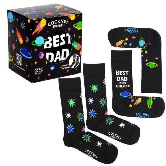 Coffret Chaussettes PAPA – 2 Paires Assorties | Cockney Spaniel | Taille 39-46