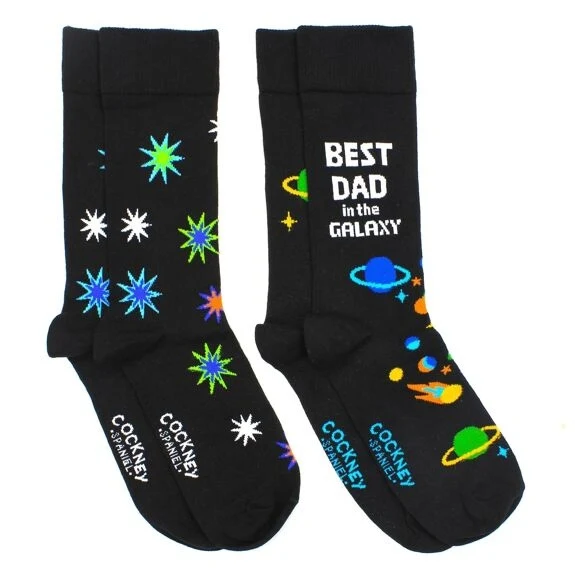 Coffret Chaussettes PAPA – 2 Paires Assorties | Cockney Spaniel | Taille 39-46