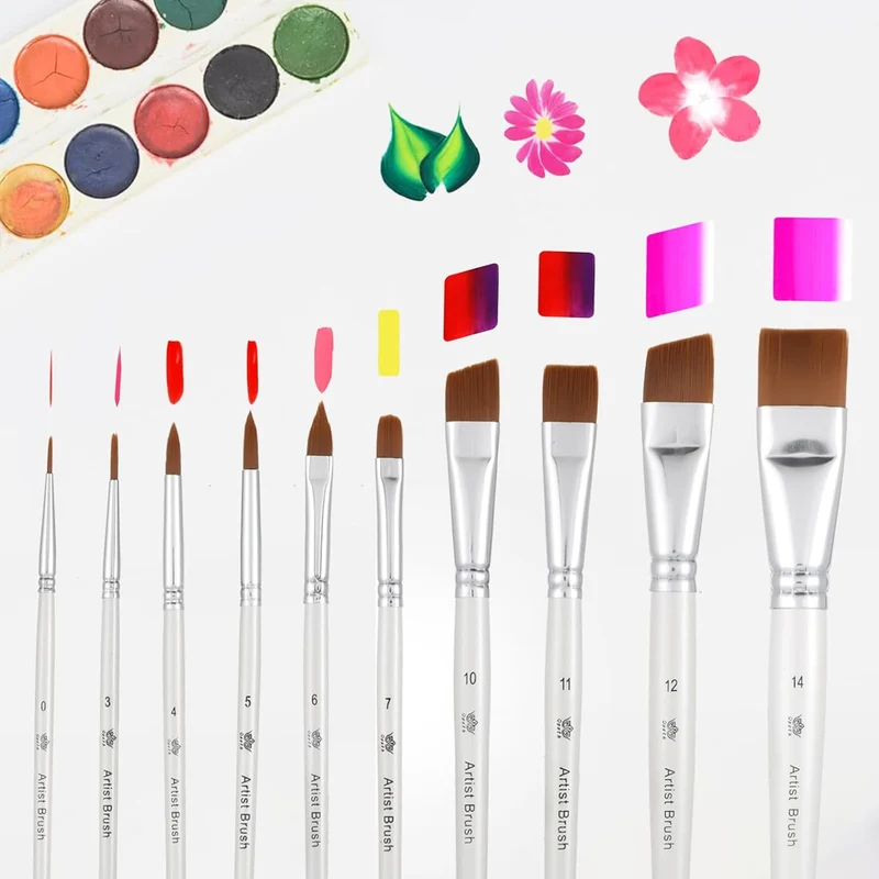10pc Acrylic Face Paint Brush Set