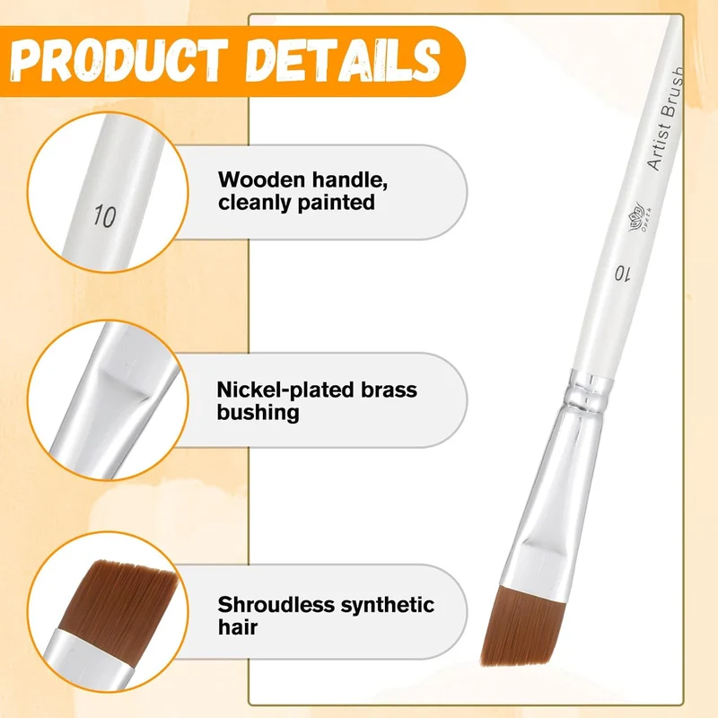 10pc Acrylic Face Paint Brush Set