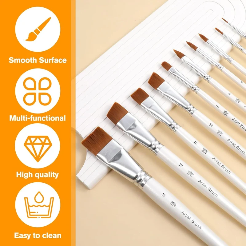 10pc Acrylic Face Paint Brush Set