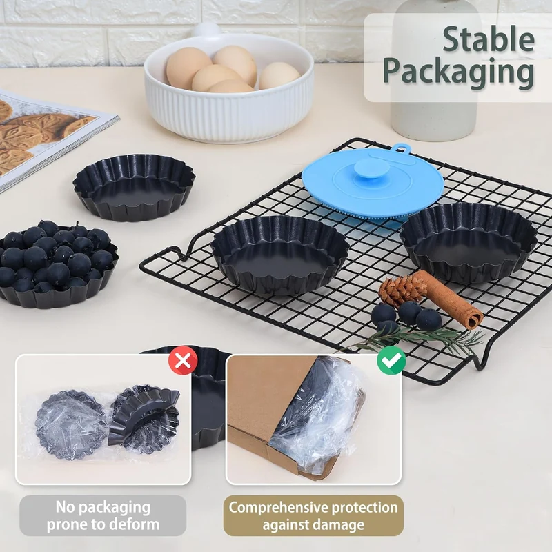 Mini Tart Pans with Removable Bottom 4 inch Set of 10