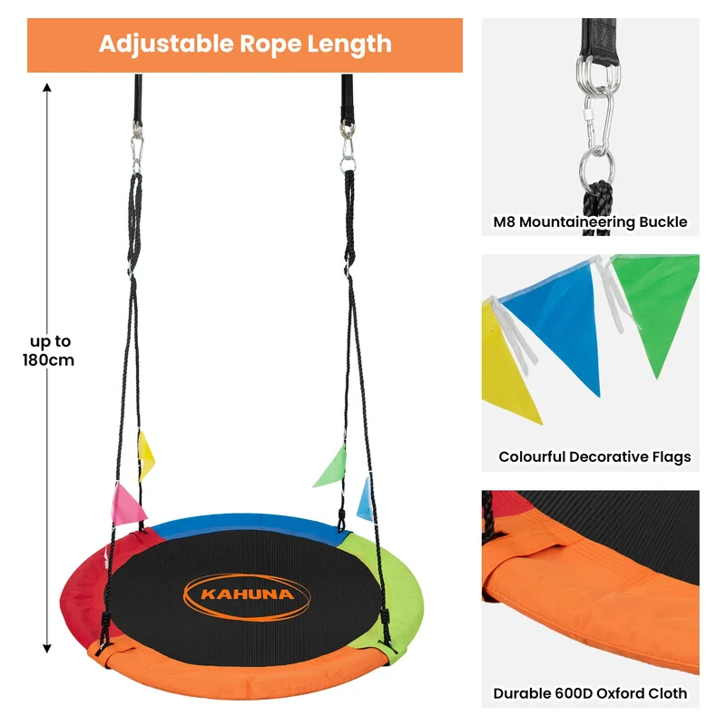 Kahuna Kids 1.2m Tree Saucer Swing Set Round 400kg With Straps Capacity