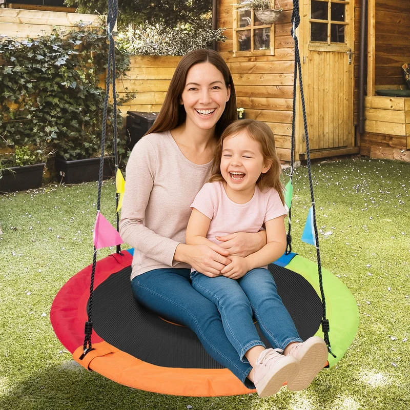 Kahuna Kids 1.2m Tree Saucer Swing Set Round 400kg With Straps Capacity