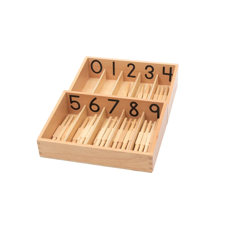 Adena Montessori Mathematical Materials Spindle Box With 45 Spindles