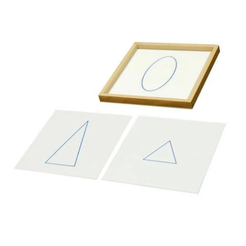 Adena Montessori Geometric Cards with Tray Montessori Sensorial Resources Guide