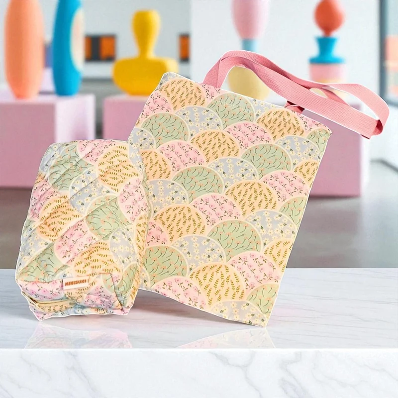 Coffret Sac & Trousse Jardin d’Éventails Japon – Idée Cadeau Élégante Kawaii