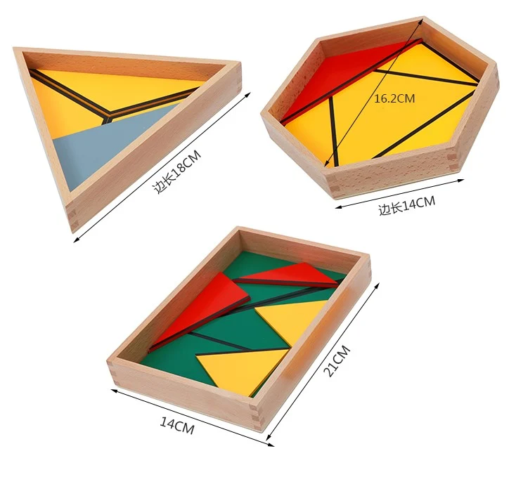Adena Montessori Constructive Triangles With 3 Boxes Educational Materials