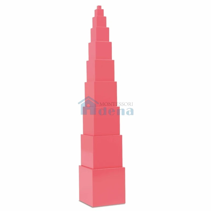 Adena Montessori Primary Sensorial Material Pink Tower-Beech Wood Glossy