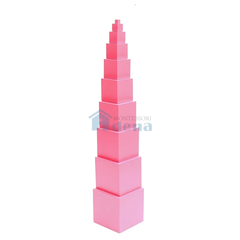 Adena Montessori Pink Tower -Beech Wood Sensorial Materials