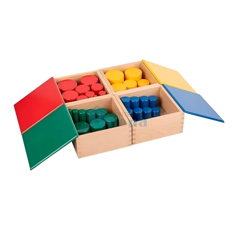 Adena Montessori Educational Wooden Materials Knobless Cylinders- Glossy