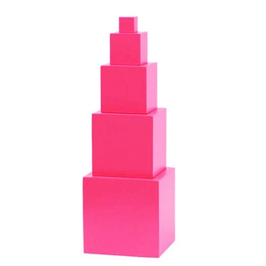 Adena Montessori Pink Tower 5 steps Montessori Primary Sensorial Material