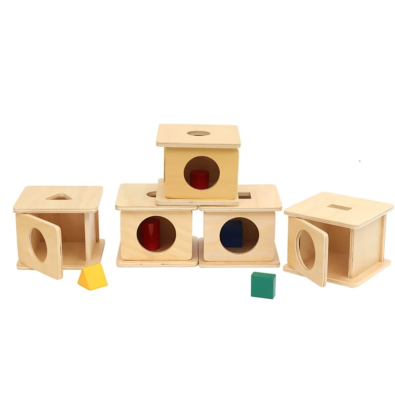 Adena Montessori Materials Imbucare Box w/ Cube Prism