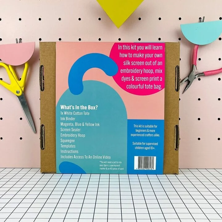 Kit de Sérigraphie DIY avec Cerceau de Broderie – Personnalisez votre Fourre-Tout en Coton