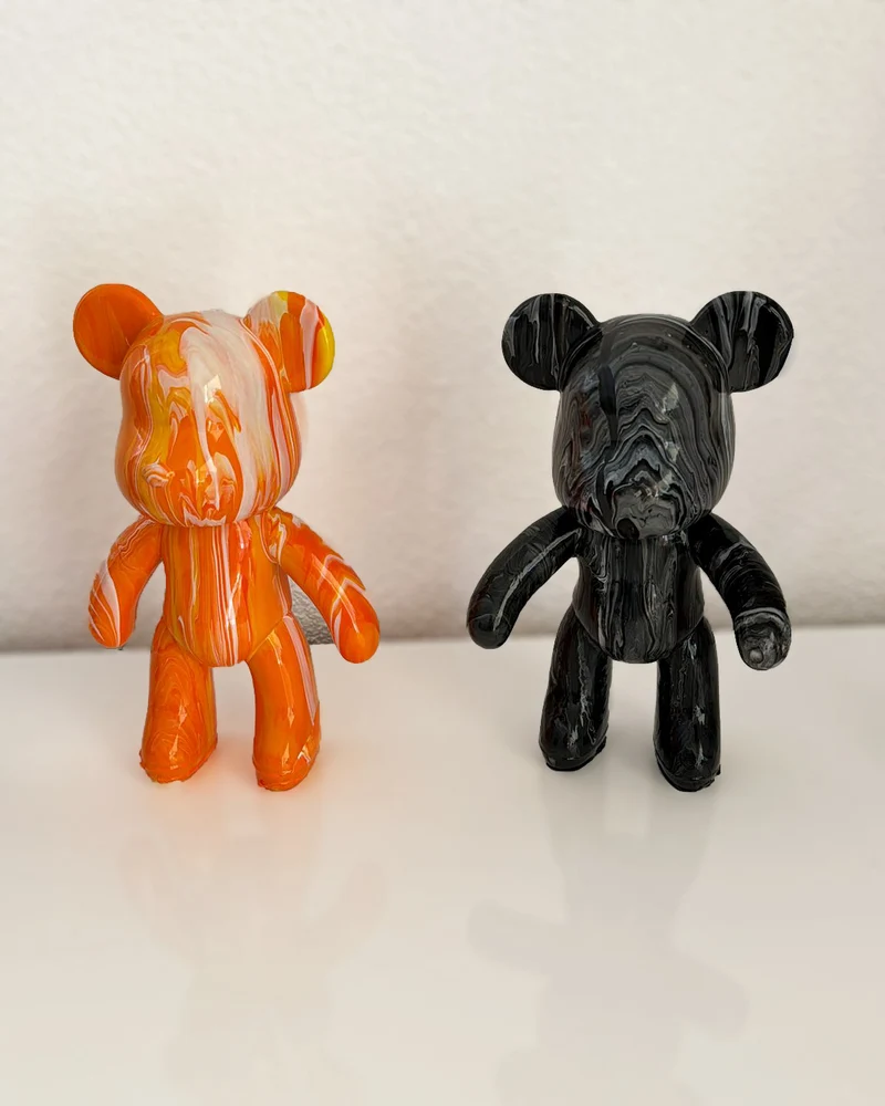 Kit Pouring Art Figurine à Personnaliser – Teddy, Lapin, Chien Ballon,Bulldogue, Labubu, Basket
