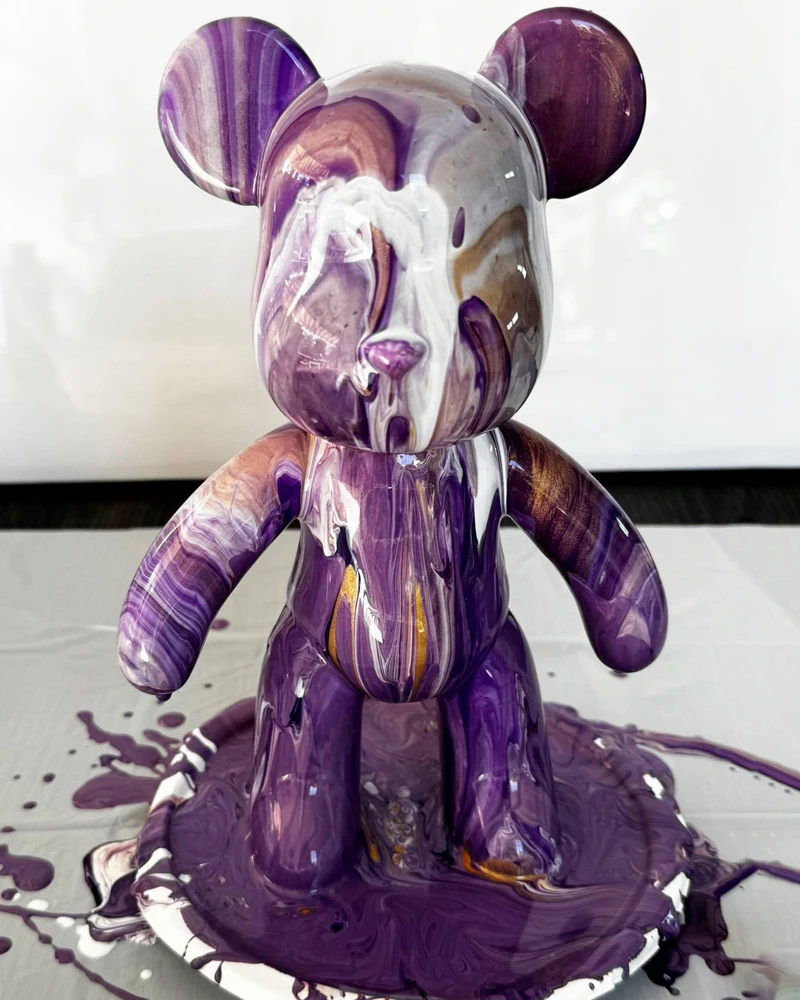 Kit Pouring Art Figurine à Personnaliser – Teddy, Lapin, Chien Ballon,Bulldogue, Labubu, Basket