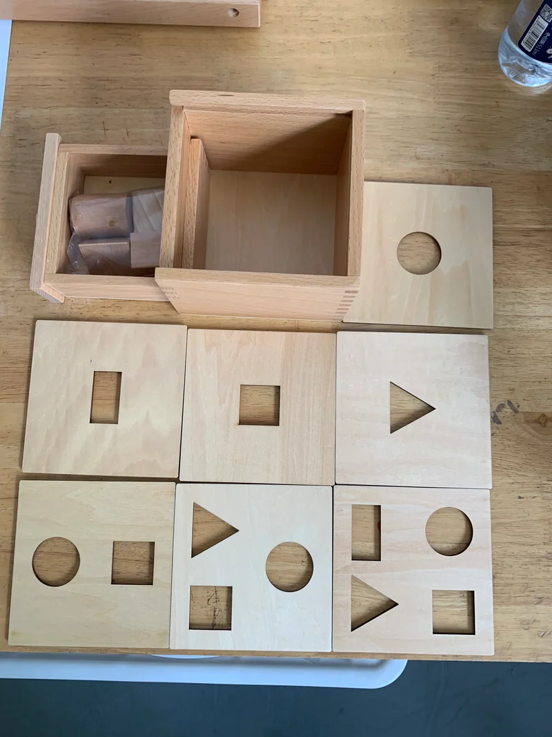 Adena Montessori Materials Multiple Shape Blocks With Box