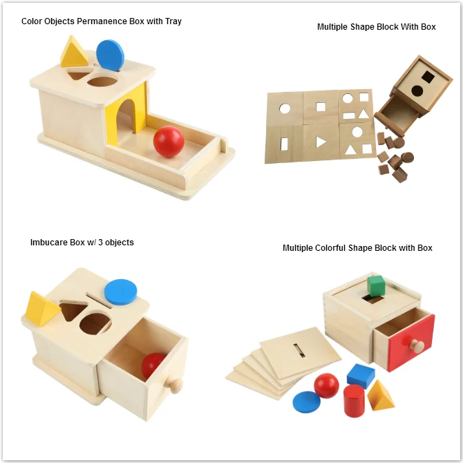 Adena Montessori Materials Multiple Shape Blocks With Box