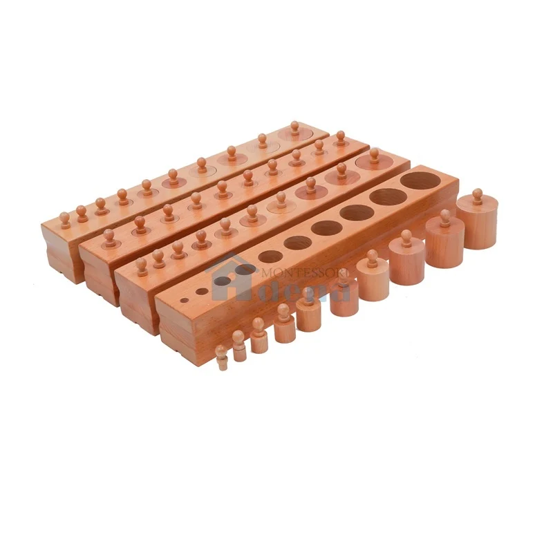 Adena Montessori Educational Materials Sensorial Cylinder Block (Set of 4)