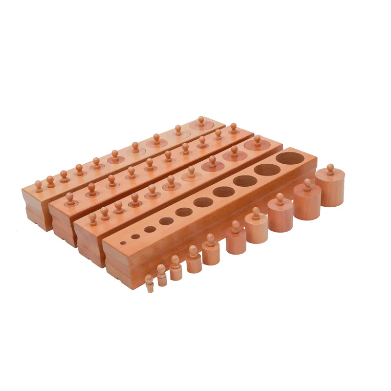 Adena Montessori Educational Materials Sensorial Cylinder Block (Set of 4)