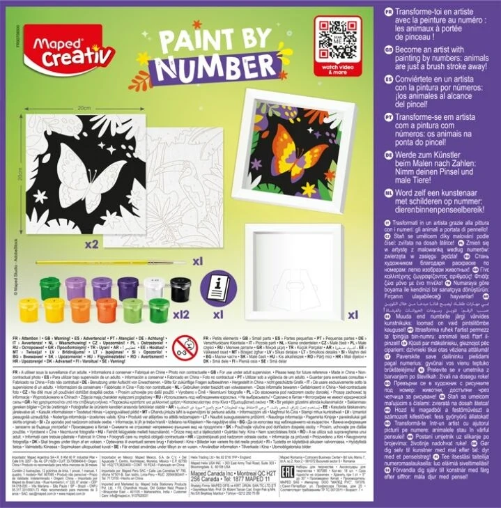 MAPED Creativ – Peinture au numéro Jungle Perroquet & Papillon – Kit créatif enfant dès 7 ans