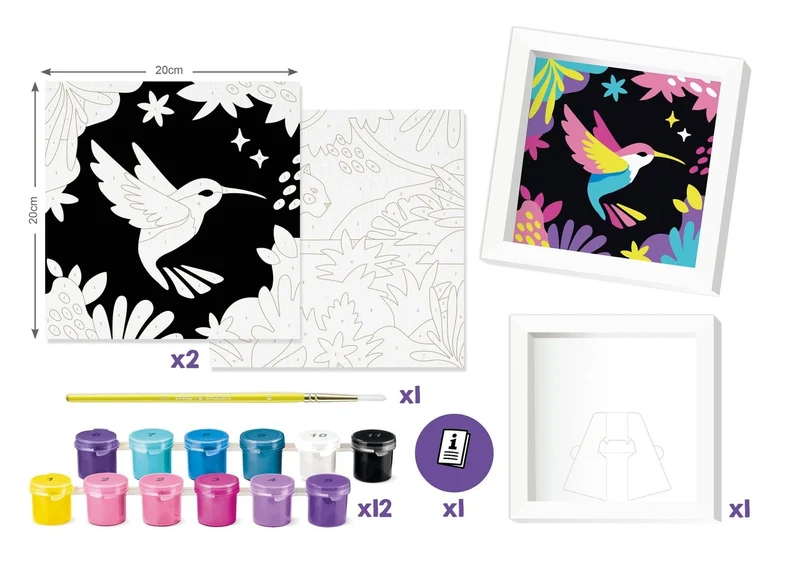 MAPED Creativ – Peinture au numéro Léopard & Oiseau – Kit créatif enfant