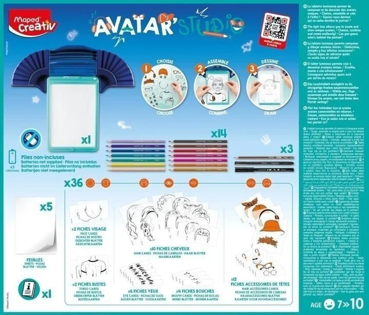 MAPED Creativ Avatar Studio – Machine à dessiner lumineuse enfants dès 7 ans