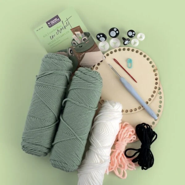 Kit 2 Corbeilles DIY en Crochet Grenouille – Graine Créative