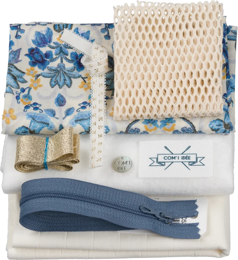 Kit Couture Pochette Beauté “Paulette” – Liberty & Matelassé Coton DIY