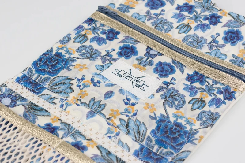 Kit Couture Pochette Beauté “Paulette” – Liberty & Matelassé Coton DIY