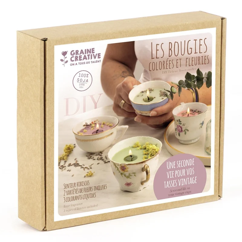 Kit Bougies Fleuries et Colorées – Création Bougies DIY