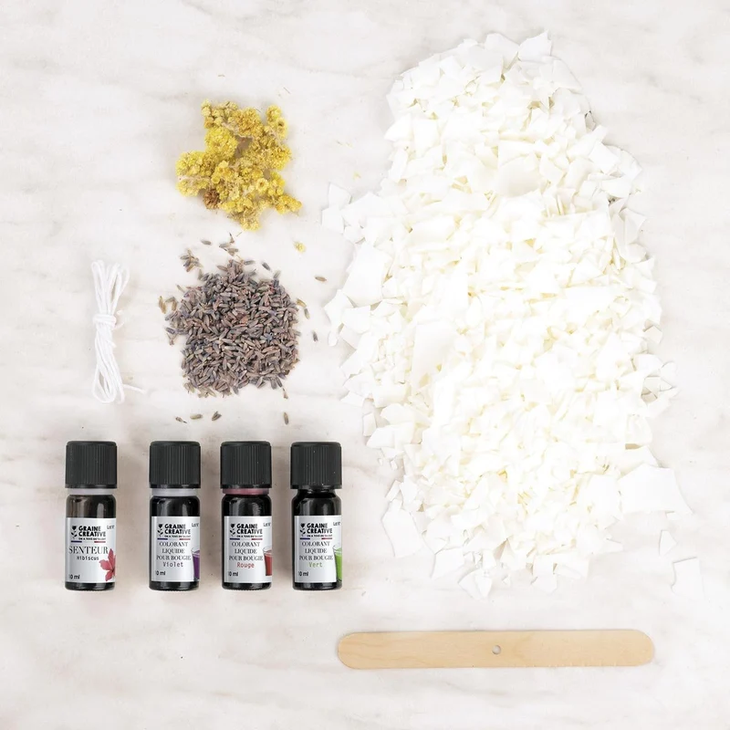 Kit Bougies Fleuries et Colorées – Création Bougies DIY