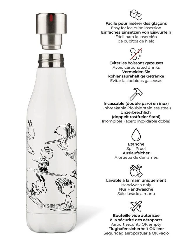 Set Bouteille Isotherme Créative Snoopy 500 ml – À colorier + 6 feutres lavables