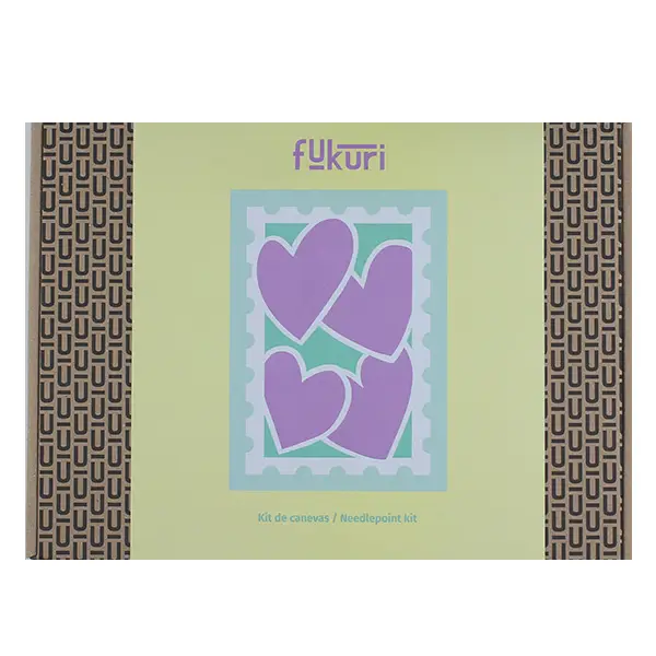 Kit Canevas - DIY - Timbre Coeurs