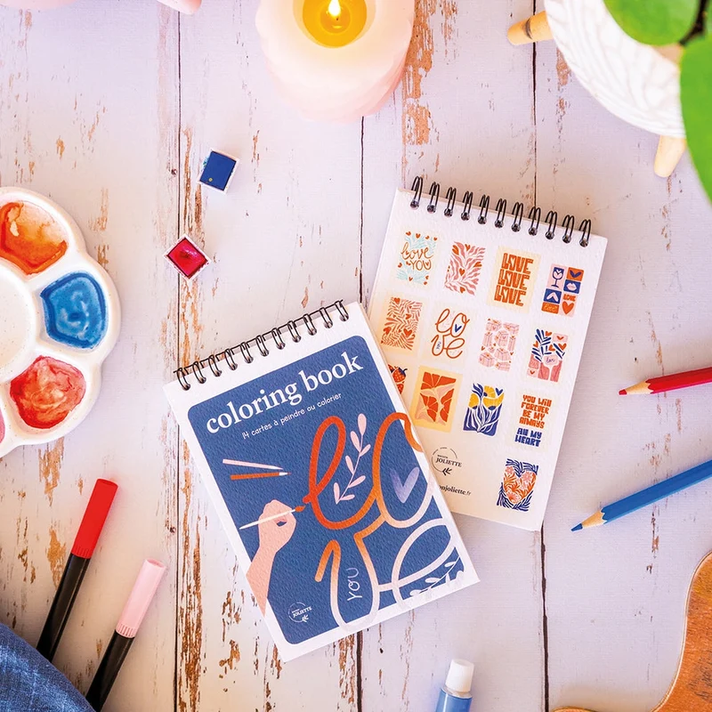 Carnet de Coloriage A6 – Love | Maison Joliette | Fabriqué en France