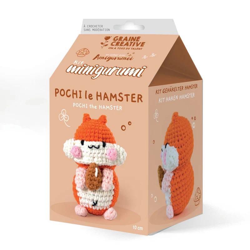 Kit Minigurumi Hamster 10 cm – Kit crochet amigurumi Graine Créative