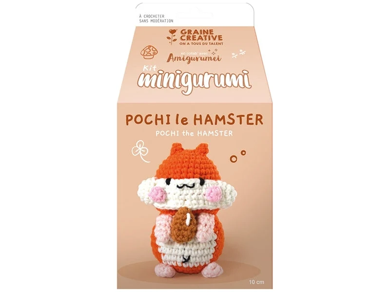 Kit Minigurumi Hamster 10 cm – Kit crochet amigurumi Graine Créative