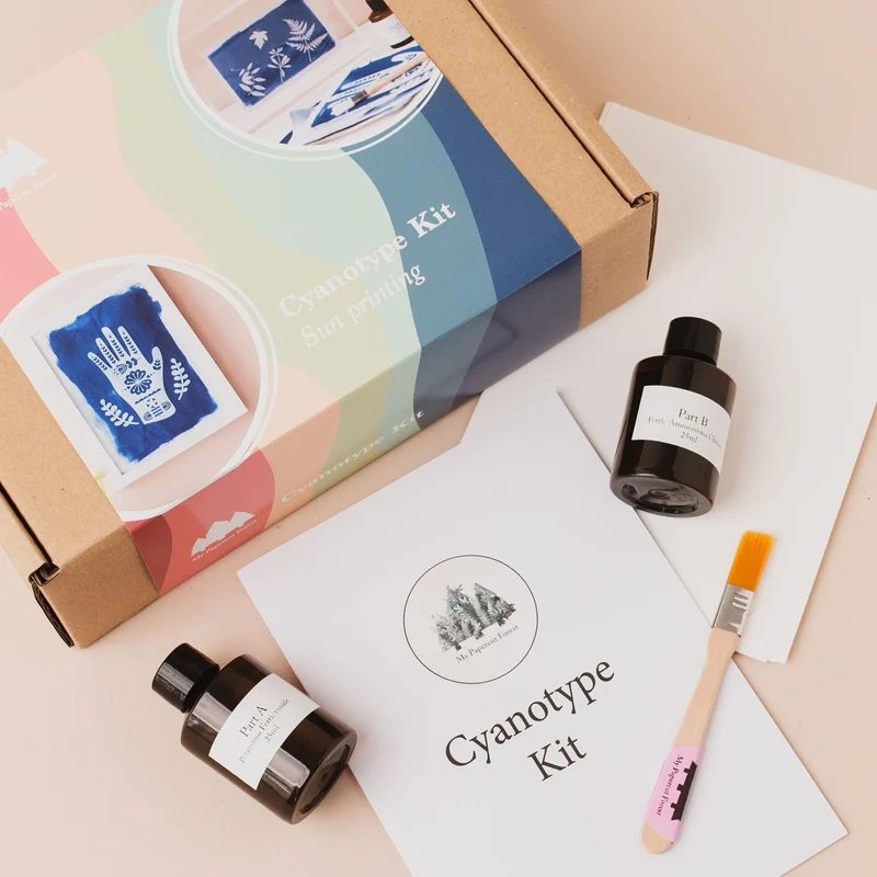 Kit Cyanotype, impression solaire DIY, impression solaire botanique