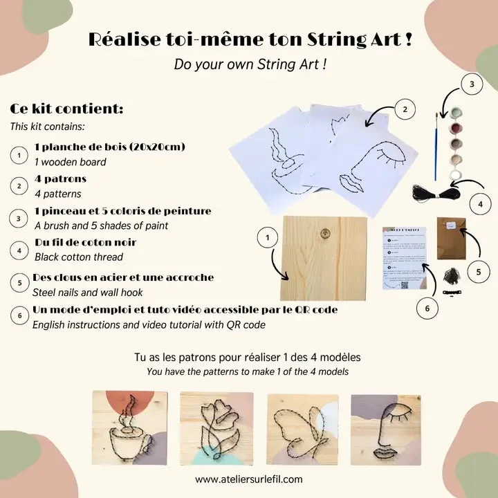 Kit DIY - String Art - Visage & Cie | Kits d'artisanat