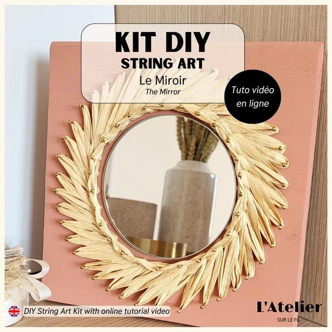 Kit DIY - String Art - Miroir Ocre | Kits d'artisanat