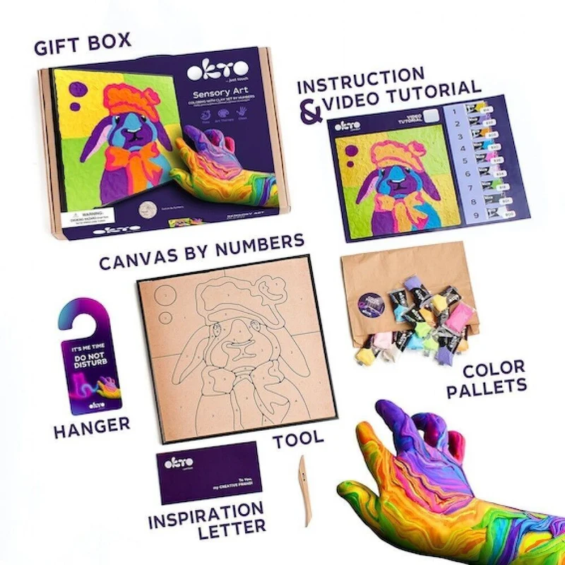 Okto Clay DIY 3D Artwork avec de l'argile mousse, Lapin