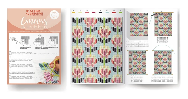 Kit Canevas Fleurs de Lotus – Graine Créative