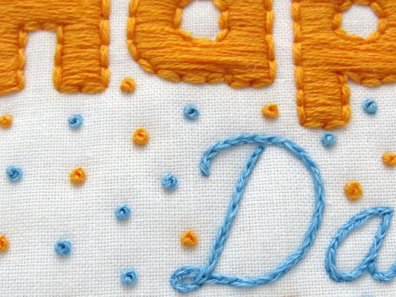 Kit de broderie à la main Happy Days Hoop Art