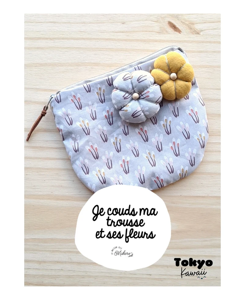 Kit créatif : Je fabrique ma Pochette à broche Fleurie Bleu