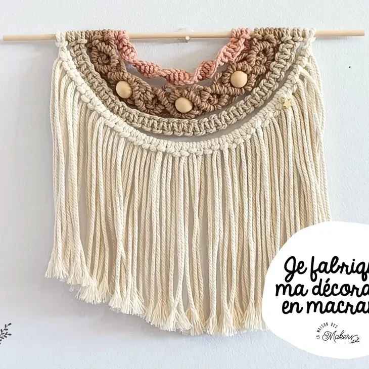 Kit créatif : Je Fabrique ma Suspension en Macramé 4 couleurs