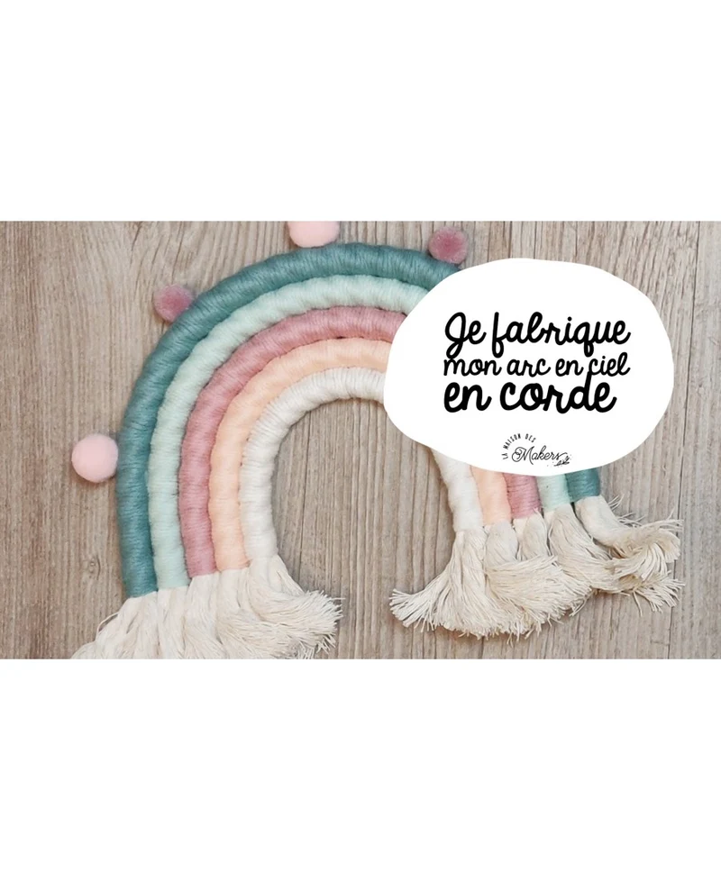 Je fabrique mon arc en ciel en corde - Coloris pastel